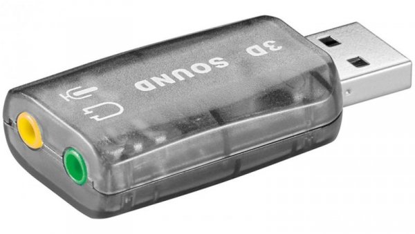 Karta dźwiękowa USB 2.0 - Wersja kolorystyczna Przezroczysty