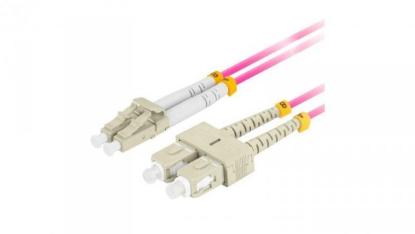 Patchcord światłowodowy MM LC/UPC-SC/UPC duplex 3mm OM4 purple 1m LANBERG