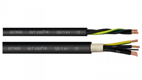 Kabel sterowniczy ziemny BiT 1000 FR 3x1mm2 czarny 0,6/1kV zasilający numerowany olejoodporny linka Bitner /100m/