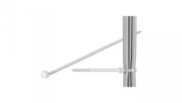 opaski zaciskowe 370x3.6mm trytki do kabli 100szt. Białe