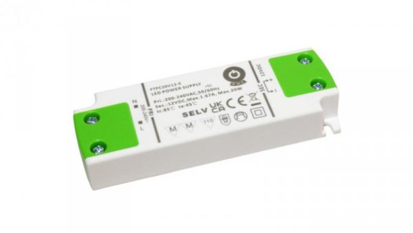 Zasilacz LED meblowy 12V/1.67A kompaktowa obudowa FTPC20V12-E POS Power