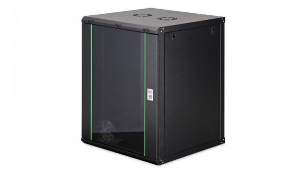 Szafa sieciowa wisząca Dynamic 19 16U rack 600x600, drzwi szyba, czarny, niezłożona, 60kg DN-37115