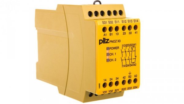Przekaźnik bezpieczeństwa 3N/O 1Z/R PNOZ X3 24VDC/230 VAC 774318, 1-W0IXZ