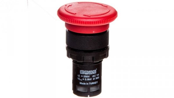 Przycisk dłoniowy bezpieczeństwa monoblok, 1NC, grzybek 40 mm, czerwony T0-MB200E