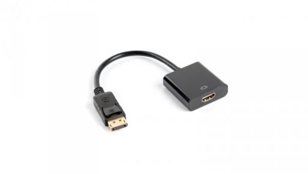 Adapter DisplayPort M - HDMI F czarny 10cm AD-0009-BK
