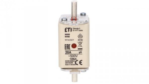 Wkładka bezpiecznikowa NH00 20A gG 500V 004182206 /3szt./