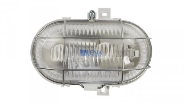 Oprawa kanałowa OVAL 1x60W E27 IIkl. 230V IP44 z siatką metal. wzmocnioną, biała, kl. pryzmatyczny 320170/EU