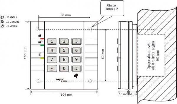 Zamek szyfrowy ROGER SL2000B