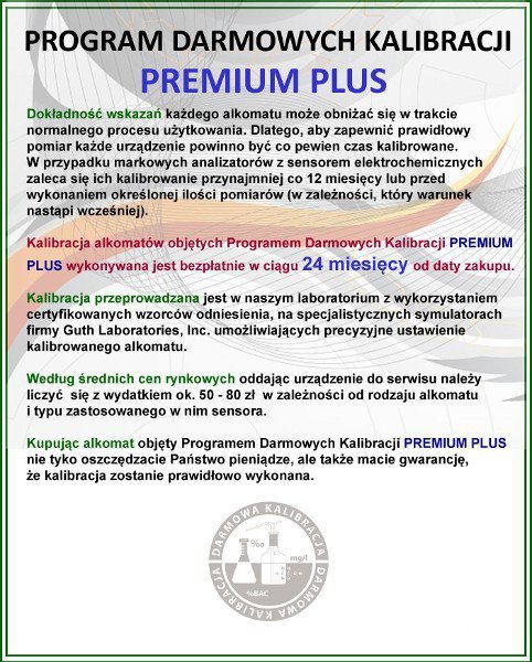 Alkomat BACscan F-40, Kalibracja 24mc - 10 lat gwarancji.