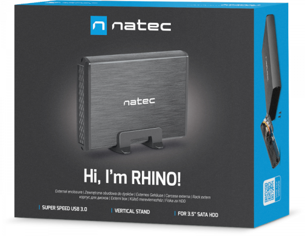 Zewnętrzna obudowa dysku Natec Rhino SATA 3.5cala USB 3.0 Aluminium