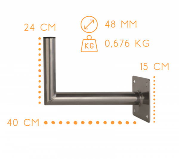 UCHWYT ŚCIENNY KĄTOWY AL USL-48/400AL CORAB