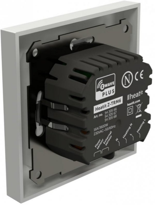 Termostat Heatit Z-TRM6 White RAL 9003 Z-Wave Thermostat 3600W 16A 868,4 Mhz