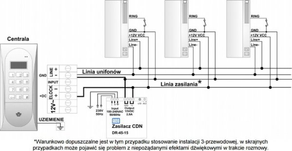 ACO INS-UP720MR UNIFON - hold, 2 przyciski, magnetyczne odkładanie słuchawki