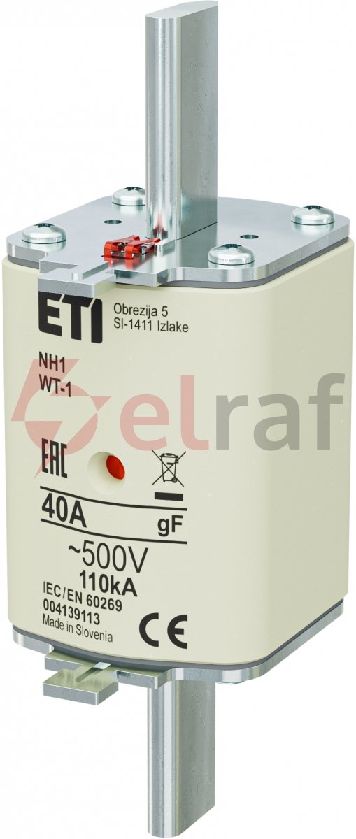 Wkładka bezpiecznikowa NH1 40A gF 500V 004139113