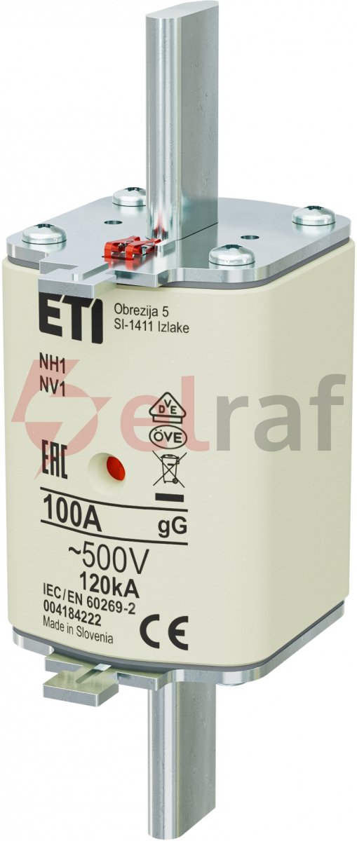 Wkładka bezpiecznikowa NH1 100A gG 500V 004184222