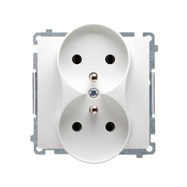 BASIC MODUŁ BIAŁY GNIAZDO 2X Z/U ZACISKI ŚRUBOWE 16A 250V