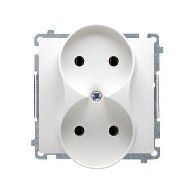 SIMON BASIC MODUŁ BIAŁY GNIAZDO 2X B/U ZACISKI ŚRUBOWE 16A 250V