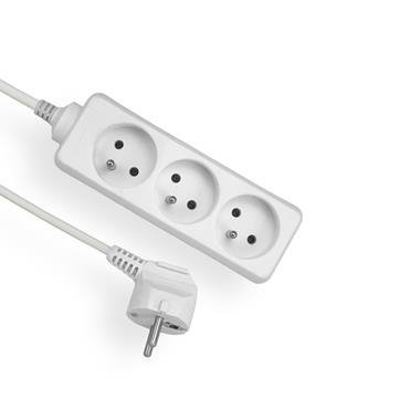 EPS-303 PRZEDŁUŻACZ LISTWOWY 3X Z/U OKRĄGŁY WTYCZKA KĄTOWA 3.0M H05VV-F 3X1.0 BIAŁY