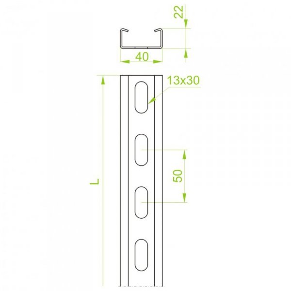 CWD40H22/2 CEOWNIK WZMOCNIONY 2M 1.2MM