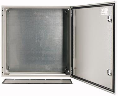 CS 66/200 OBUDOWA METALOWA NT 600X600X200 DRZWI PEŁNE Z PŁYTĄ IP65 SZARY