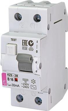 KZS- 2M B 16A/ 30MA/AC WYŁĄCZNIK RÓŻNICONADPRĄDOWY B 16A 1P+N 2M 30MA AC 10KA
