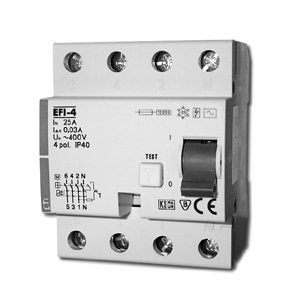 EFI6-P4 40A/ 30MA/AC WYŁĄCZNIK RÓŻNICOWY 40A 4P 4M 30MA AC 6KA