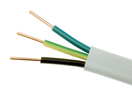 YDYP 3X 1 ŻO BIAŁY PRZEWÓD INSTALACYJNY PŁASKI DRUT 450/750V KL.1