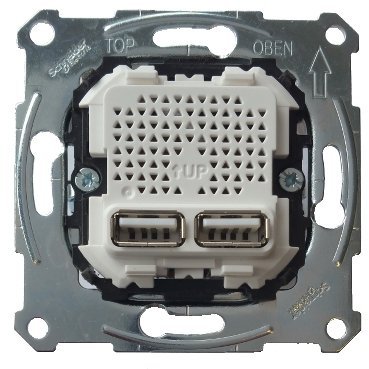 Schneider Electric USB charger, Merten system M, Double insert, 2.1 A, MTN4366-0100