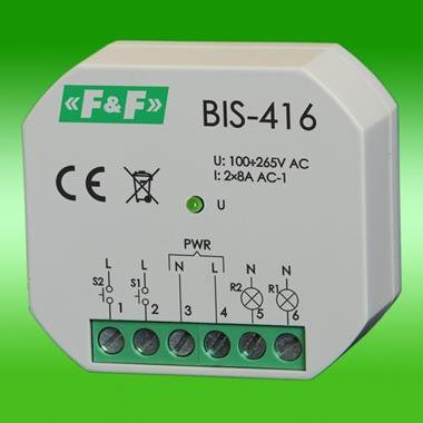 BIS-416 PRZEKAŹNIK BISTABILNY PT 2X 8A 230V AC