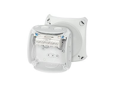DK 0202 GZ PUSZKA INSTALACYJNA NT 93X93X62 Z DŁAWICAMI MEMBRANOWYMI Z ZACISKAMI 5-BIEG. 2.5MM2 IP66