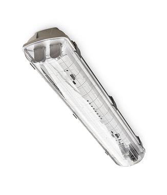 HEMI TUBE SZARY OPRAWA LINIOWA HERMETYCZNA 2X 18W G13 T8 220-240V AC 600MM IP65 PS ABS TUBY LEDOWE