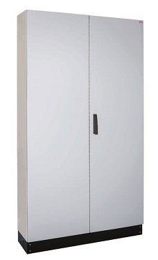 HXS300 4-12 PH1 OBUDOWA METALOWA STOJĄCA 1850X1050X300 2X DRZWI PEŁNE+ COKÓŁ PUSTA IP55 IK10 SZARY