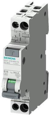5SV1 B 6A/ 30MA/AC 1P+N WYŁĄCZNIK RÓŻNICONADPRĄDOWY B 6A 30MA 1M AC 6KA