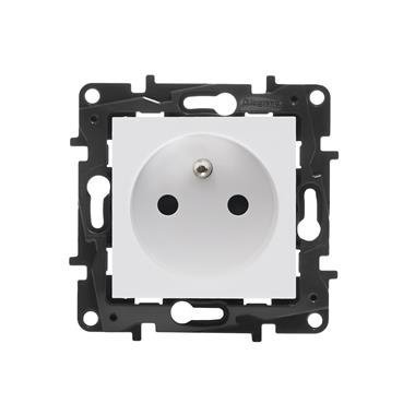NILOE STEP MODUŁ BIAŁY GNIAZDO 1X Z/U Z PRZESŁONAMI ZACISKI SPRĘŻYNOWE 16A 250V