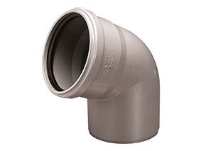 KOLANO KANALIZACYJNE SANITARNE WEWNĘTRZNE HT 40X40/67ST PP POPIEL
