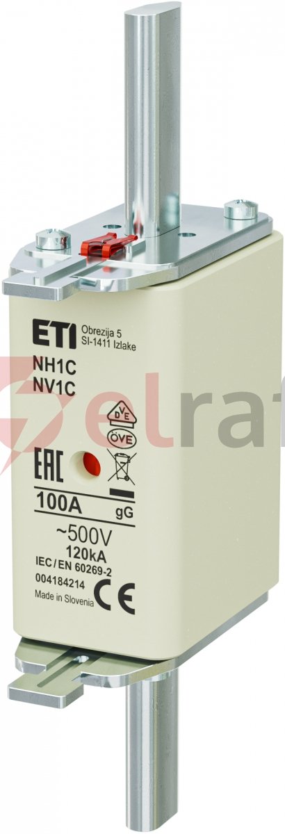 Wkładka bezpiecznikowa NH1C 100A gG 500V 004184214
