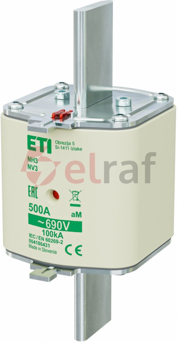 Wkładka bezpiecznikowa KOMBI NH3 500A aM 690V WT-3 004186431