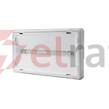 Oprawa awaryjna EXIT L IP65 LED 6W 850lm 1h jednozadaniowa PT biała (brak piktogramu w zestawie) ETL/6W/B/1/SE/PT/WH