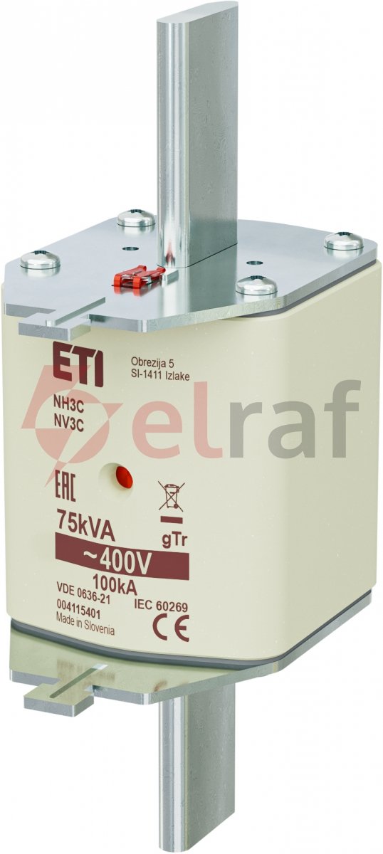 Wkładka bezpiecznikowa NH3C 108A gTr 75kVA 400V WT-3C 004115401 /3szt./