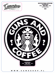 Guns and coffee - naklejka czarna