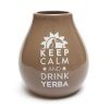 Matero Ceramiczne Brązowe Keep calm and Drink Yerba Mate + BOMBILLA