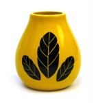 Matero Ceramiczne Calabaza ŻÓŁTE Amarillo Yerba Mate Luka Hoja
