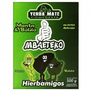 Yerba Mate Mbaeteko Menta Boldo Hierbamigos 500g Industria Paraguaya