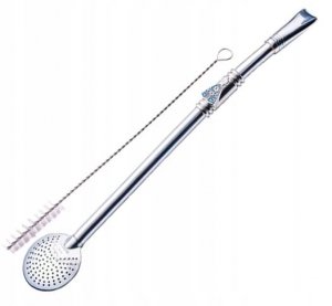 Bombilla PREMIUM INOX Bomba 25 cm Garibaldi Bombas Para Mate + SZCZOTECZKA