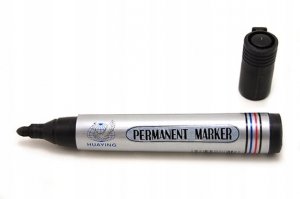 MARKER PERMANENTNY OKRĄGŁY CZARNY WODOODPORNY Flamaster budowlany 1 sztuka