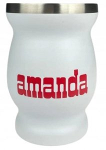 Matero do Yerba Mate Un Acero 2.0 Amanda INOX Blanco