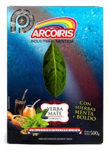 Yerba Mate Arcoiris Con Hierbas Menta Boldo 500g Paragwaj