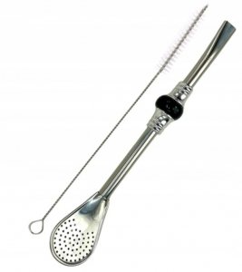 Bombilla nierdzewna INOX Royal Liza Corto Negro + Szczoteczka do Yerba Mate