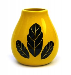 Matero Ceramiczne Calabaza ŻÓŁTE Amarillo Yerba Mate Luka Hoja