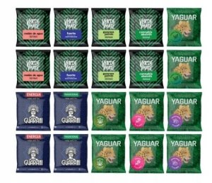 Zestaw Yerba Mate 1kg 20x50g Guarana Paragwajska Yaguar Verde Mate Guarani